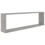 Estante cubo pared 4uds contrachapado gris hormigón 100x15x30cm de vidaXL, Estantes y estanterías - Ref: Foro24-807092, Preci...