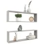 Cube wall shelf 2 units plywood gray concrete 100x15x30cm by vidaXL, Shelves and shelves - Ref: Foro24-807091, Price: 32,52 €...