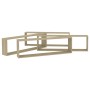 Estantes cubo pared 4uds contrachapado roble Sonoma 100x15x30cm