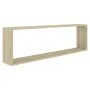 Estantes cubo pared 4uds contrachapado roble Sonoma 100x15x30cm de vidaXL, Estantes y estanterías - Ref: Foro24-807089, Preci...