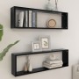 Würfelwandregale 2 Stück schwarzes Sperrholz 100x15x30 cm von vidaXL, Regale und Regale - Ref: Foro24-807082, Preis: 38,60 €,...
