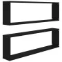 Cube wall shelves 2 pcs black plywood 100x15x30 cm by vidaXL, Shelves and shelves - Ref: Foro24-807082, Price: 37,84 €, Disco...