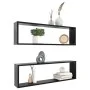 Cube wall shelves 2 pcs black plywood 100x15x30 cm by vidaXL, Shelves and shelves - Ref: Foro24-807082, Price: 37,84 €, Disco...