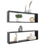Würfelwandregale 2 Stück schwarzes Sperrholz 100x15x30 cm von vidaXL, Regale und Regale - Ref: Foro24-807082, Preis: 38,60 €,...
