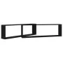 Cube wall shelves 2 pcs black plywood 100x15x30 cm by vidaXL, Shelves and shelves - Ref: Foro24-807082, Price: 37,84 €, Disco...