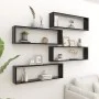 Estantes cubo de pared 4 uds contrachapado negro 100x15x30 cm de vidaXL, Estantes y estanterías - Ref: Foro24-807083, Precio:...