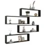 Estantes cubo de pared 4 uds contrachapado negro 100x15x30 cm de vidaXL, Estantes y estanterías - Ref: Foro24-807083, Precio:...