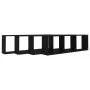 Estantes cubo de pared 4 uds contrachapado negro 100x15x30 cm de vidaXL, Estantes y estanterías - Ref: Foro24-807083, Precio:...