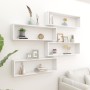 Cube wall shelf 4 units, white gloss plywood, 100x15x30cm by vidaXL, Shelves and shelves - Ref: Foro24-807098, Price: 72,14 €...