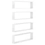 Estante cubo pared 4uds contrachapado blanco brillo 100x15x30cm de vidaXL, Estantes y estanterías - Ref: Foro24-807098, Preci...