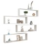 Cube wall shelf 4 units, white gloss plywood, 100x15x30cm by vidaXL, Shelves and shelves - Ref: Foro24-807098, Price: 72,14 €...