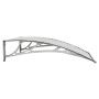 Graues und transparentes Polycarbonat-Türvordach 100x80 cm von vidaXL, Markisen - Ref: Foro24-153589, Preis: 40,10 €, Rabatt: %