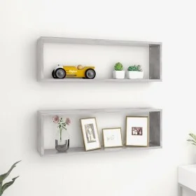 Wall shelf 2 pcs concrete gray plywood 80x15x26.5cm by vidaXL, Shelves and shelves - Ref: Foro24-807118, Price: 29,04 €, Disc...