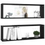 Wandwürfel Regale 2 Stück schwarzes Sperrholz 80x15x26,5 cm von vidaXL, Regale und Regale - Ref: Foro24-807109, Preis: 35,86 ...