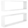 Cube wall shelf 2 units glossy white plywood 100x15x30cm by vidaXL, Shelves and shelves - Ref: Foro24-807097, Price: 40,00 €,...
