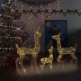 Familia de renos de Navidad acrílico 300 LEDs blanco cálido