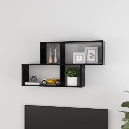 Estante de pared madera contrachapada negro 100x18x53 cm de vidaXL, Estantes y estanterías - Ref: Foro24-807161, Precio: 25,5...
