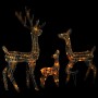 Familia de renos de Navidad acrílico 300 LEDs de colores