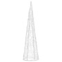 Pirámide decorativa cono acrílico luces LED azules 60 cm