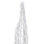 Pirámide decorativa cono acrílico luces LED azules 60 cm