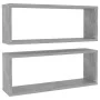 Würfelwandregal 2 Stück betongraues Sperrholz 60x15x23cm von vidaXL, Regale und Regale - Ref: Foro24-807145, Preis: 37,04 €, ...