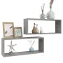 Cube wall shelf 2 pcs concrete gray plywood 60x15x23cm by vidaXL, Shelves and shelves - Ref: Foro24-807145, Price: 36,28 €, D...