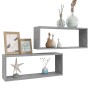 Würfelwandregal 2 Stück betongraues Sperrholz 60x15x23cm von vidaXL, Regale und Regale - Ref: Foro24-807145, Preis: 37,04 €, ...