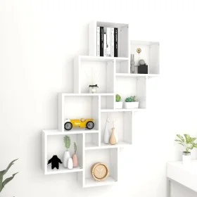 White plywood wall cube shelf 90x15x119 cm by vidaXL, Shelves and shelves - Ref: Foro24-807178, Price: 52,47 €, Discount: %