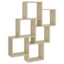 Cube wall shelf Sonoma oak plywood 78x15x93cm by vidaXL, Shelves and shelves - Ref: Foro24-807172, Price: 34,84 €, Discount: %