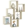 Cube wall shelf Sonoma oak plywood 78x15x93cm by vidaXL, Shelves and shelves - Ref: Foro24-807172, Price: 34,32 €, Discount: %