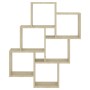 Cube wall shelf Sonoma oak plywood 78x15x93cm by vidaXL, Shelves and shelves - Ref: Foro24-807172, Price: 34,84 €, Discount: %