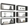 Cube wall shelf 6 pcs black plywood 60x15x23 cm by vidaXL, Shelves and shelves - Ref: Foro24-807138, Price: 70,23 €, Discount: %