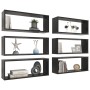 Würfelwandregal 6 Stück schwarzes Sperrholz 60x15x23 cm von vidaXL, Regale und Regale - Ref: Foro24-807138, Preis: 75,98 €, R...