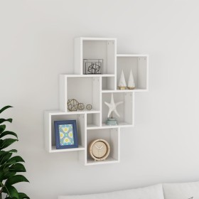 Cube Wandregal Sperrholz glänzend weiß 78x15x93cm von vidaXL, Regale und Regale - Ref: Foro24-807175, Preis: 43,75 €, Rabatt: %