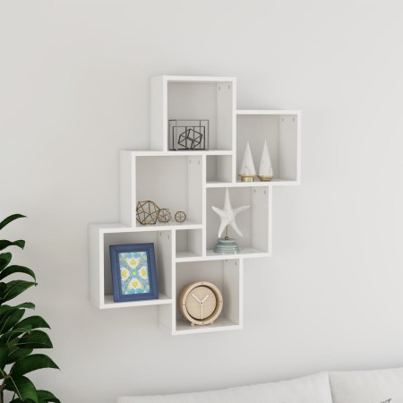 Cube Wandregal Sperrholz glänzend weiß 78x15x93cm von vidaXL, Regale und Regale - Ref: Foro24-807175, Preis: 43,75 €, Rabatt: %