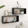 Estante cubo de pared 2 uds contrachapado negro 60x15x23 cm de vidaXL, Estantes y estanterías - Ref: Foro24-807136, Precio: 4...
