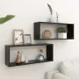 Würfelwandregal 2 Stück schwarzes Sperrholz 60x15x23 cm von vidaXL, Regale und Regale - Ref: Foro24-807136, Preis: 40,99 €, R...