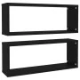 Würfelwandregal 2 Stück schwarzes Sperrholz 60x15x23 cm von vidaXL, Regale und Regale - Ref: Foro24-807136, Preis: 40,99 €, R...