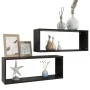 Würfelwandregal 2 Stück schwarzes Sperrholz 60x15x23 cm von vidaXL, Regale und Regale - Ref: Foro24-807136, Preis: 40,99 €, R...