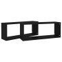 Würfelwandregal 2 Stück schwarzes Sperrholz 60x15x23 cm von vidaXL, Regale und Regale - Ref: Foro24-807136, Preis: 45,62 €, R...