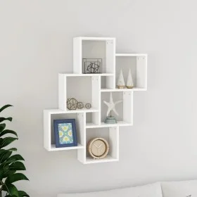 White plywood wall cube shelf 78x15x93cm by vidaXL, Shelves and shelves - Ref: Foro24-807169, Price: 44,32 €, Discount: %
