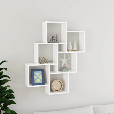 White plywood wall cube shelf 78x15x93cm by vidaXL, Shelves and shelves - Ref: Foro24-807169, Price: 45,08 €, Discount: %