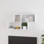 Estante de pared madera contrachapada blanco brillo 100x18x53cm