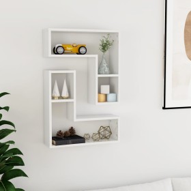 Wandregale 2 Stück glänzend weißes Sperrholz 50x15x50 cm von vidaXL, Regale und Regale - Ref: Foro24-807220, Preis: 32,38 €, ...
