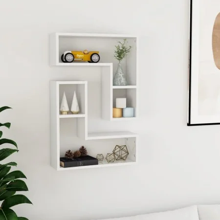 Wandregale 2 Stück glänzend weißes Sperrholz 50x15x50 cm von vidaXL, Regale und Regale - Ref: Foro24-807220, Preis: 32,08 €, ...