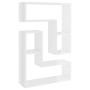 Estantes de pared 2 uds contrachapado blanco brillo 50x15x50 cm