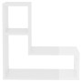 Estantes de pared 2 uds contrachapado blanco brillo 50x15x50 cm