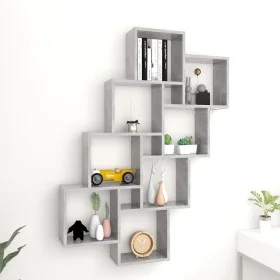 Gray concrete plywood wall cube shelf 90x15x119 cm by vidaXL, Shelves and shelves - Ref: Foro24-807182, Price: 37,96 €, Disco...