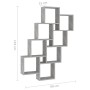Estante cubo de pared contrachapado gris hormigón 90x15x119 cm de vidaXL, Estantes y estanterías - Ref: Foro24-807182, Precio...