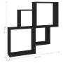 Black plywood cube wall shelf 80x15x78.5 cm by vidaXL, Shelves and shelves - Ref: Foro24-807260, Price: 31,65 €, Discount: %